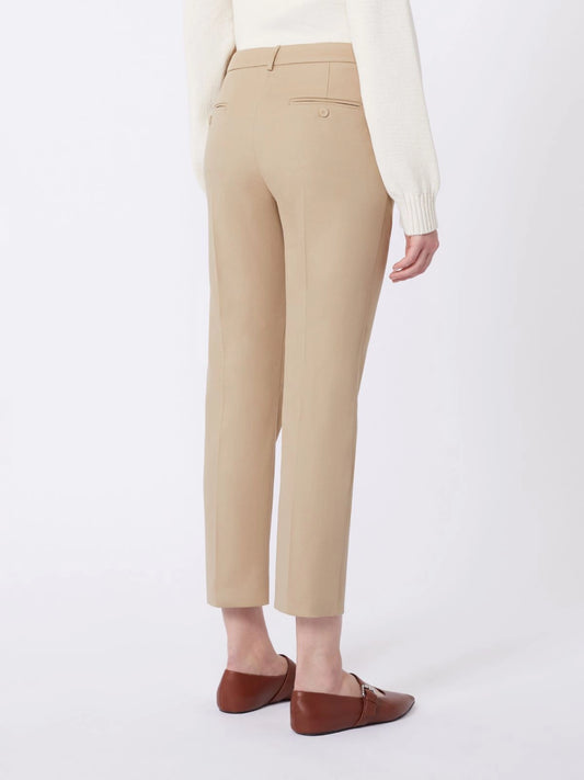 Max Mara Weekend Camel Stretch Cotton Ankle Length Trousers WKDVITE