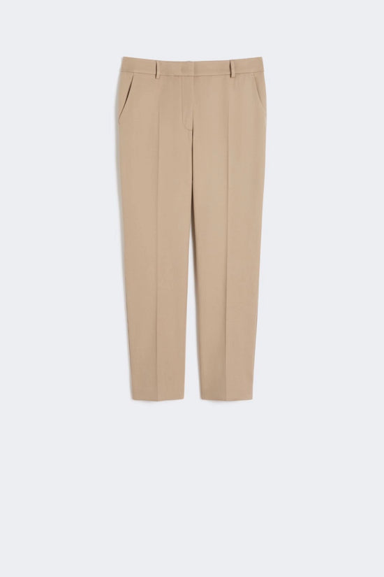 Max Mara Weekend Camel Stretch Cotton Ankle Length Trousers WKDVITE
