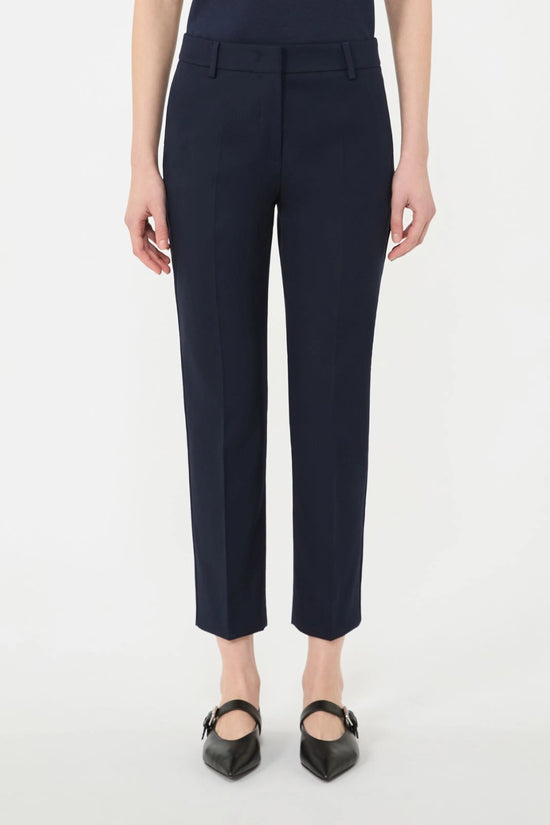 Max Mara Weekend Navy Stretch Cotton Straight Leg Ankle Length Trousers WKDVITE