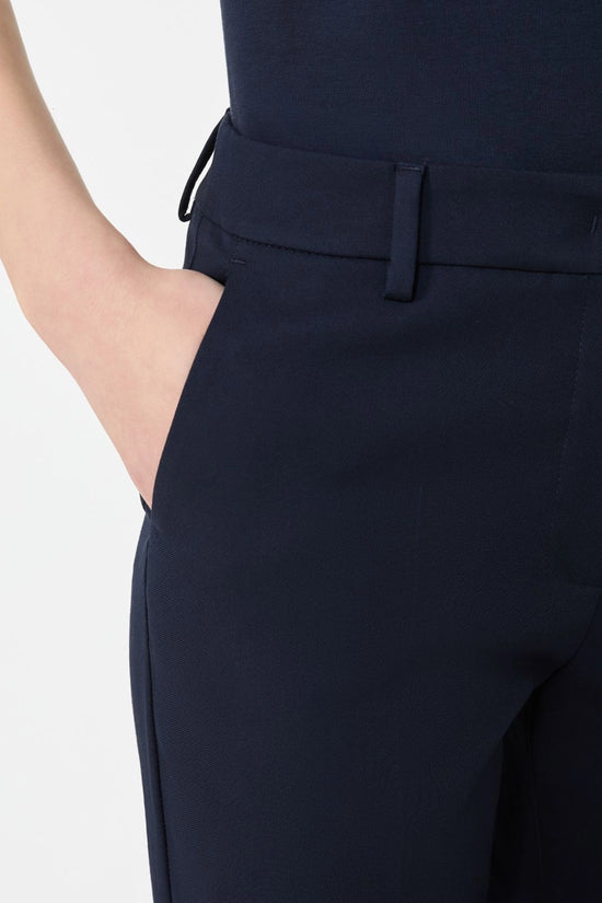 Max Mara Weekend Navy Stretch Cotton Straight Leg Ankle Length Trousers WKDVITE