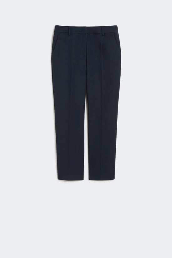 Max Mara Weekend Navy Stretch Cotton Straight Leg Ankle Length Trousers WKDVITE