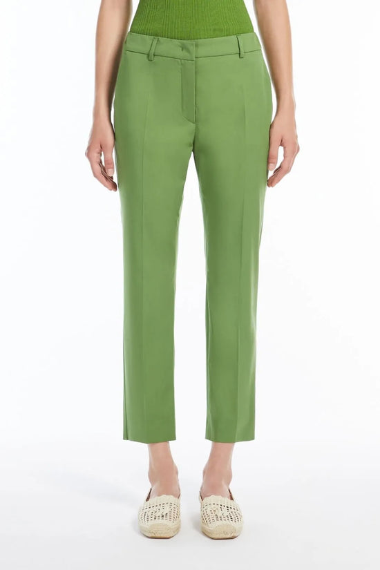 Max Mara Weekend green stretch gaberdine trousers Cecco