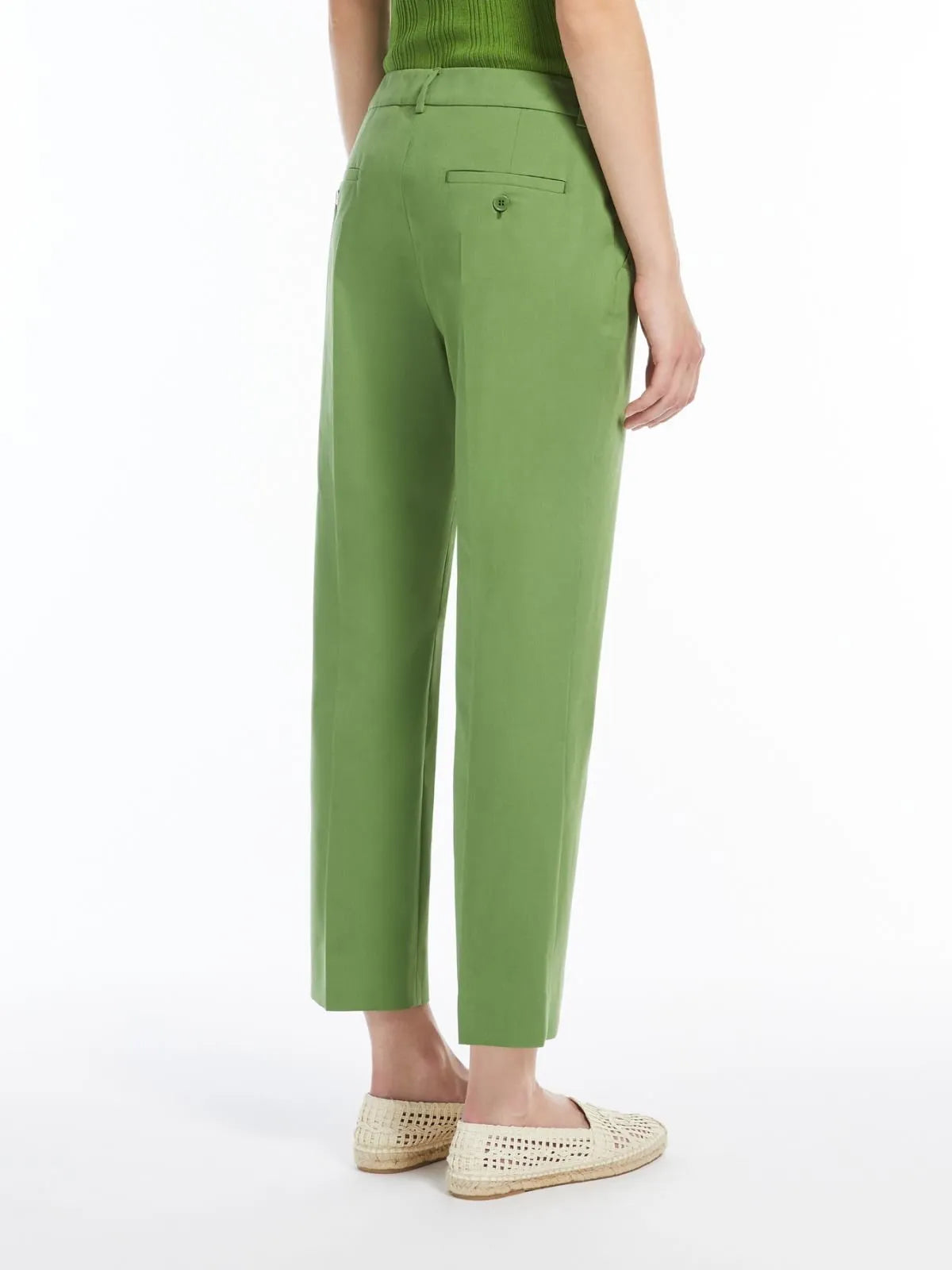 Max Mara Weekend green stretch gaberdine trousers Cecco