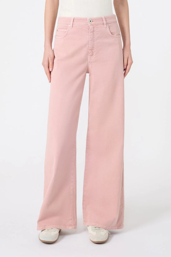 Max Mara Weekend Pink Cotton Drill Wide-Leg Trousers - WKDMEDINA