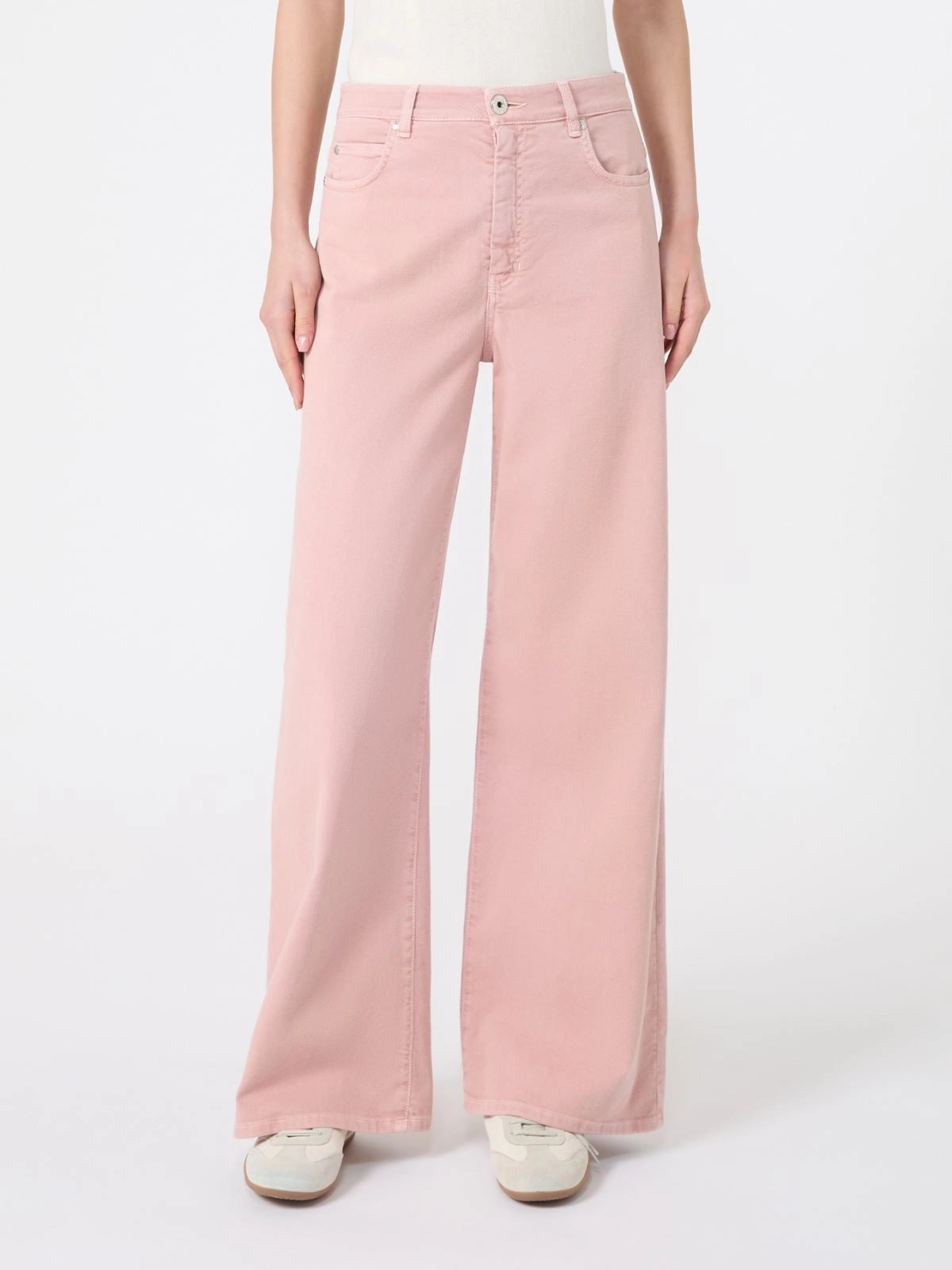 Max Mara Weekend Pink Cotton Drill Wide-Leg Trousers - WKDMEDINA