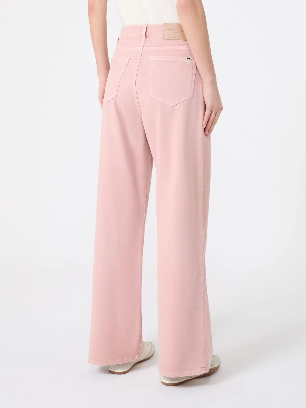Max Mara Weekend Pink Cotton Drill Wide-Leg Trousers - WKDMEDINA