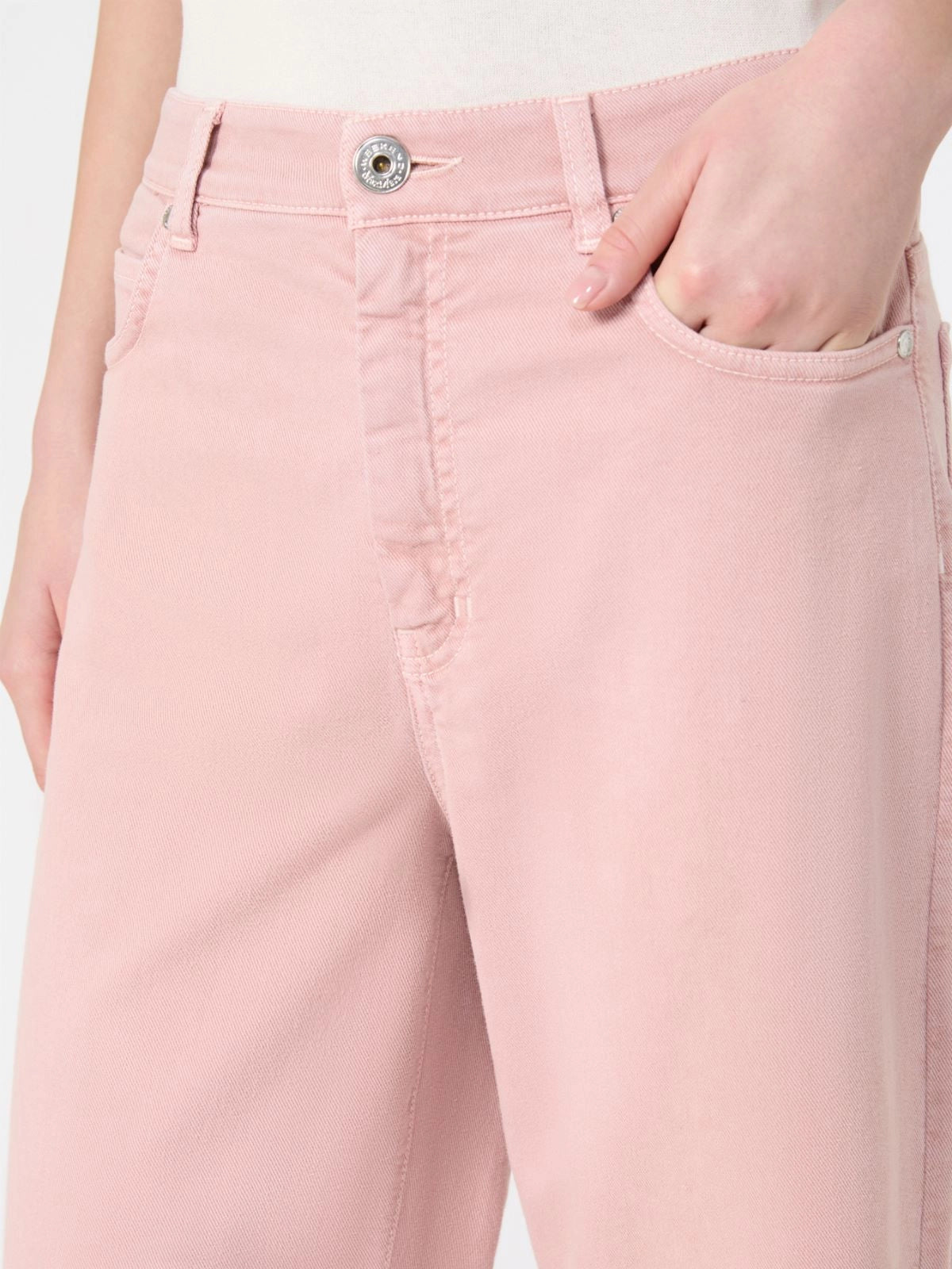 Max Mara Weekend Pink Cotton Drill Wide-Leg Trousers - WKDMEDINA