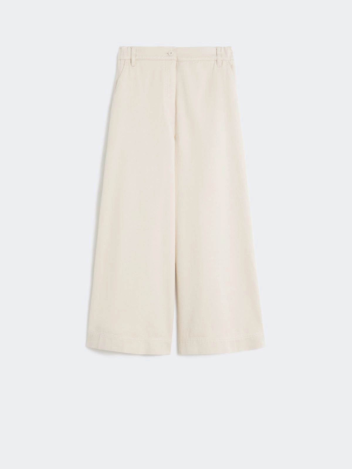 Max Mara Weekend Sand Cotton Drill Crop Wide Leg Trousers WKDARIETE