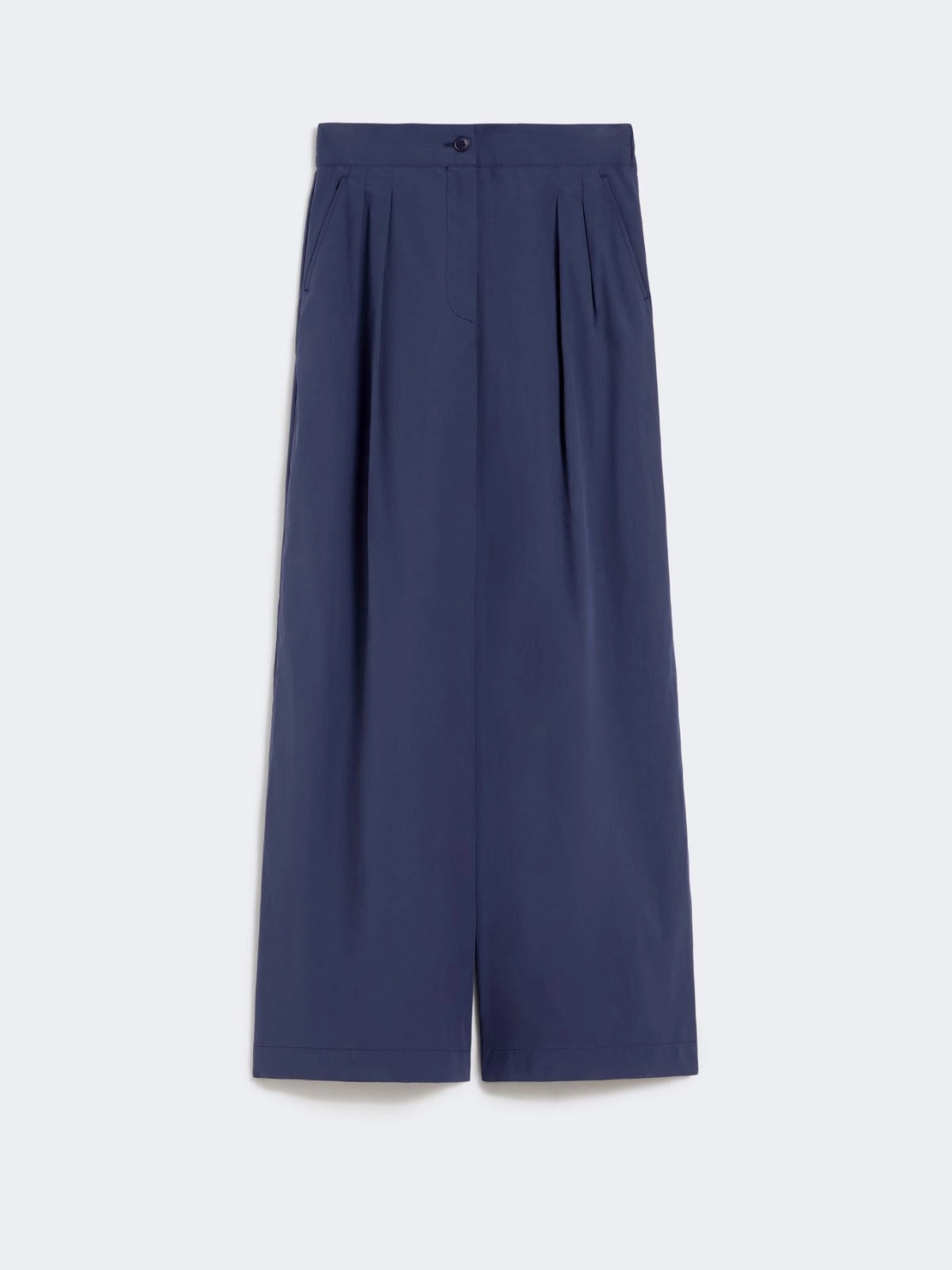 Max Mara Weekend Navy Wide-Leg Cotton Poplin Trousers