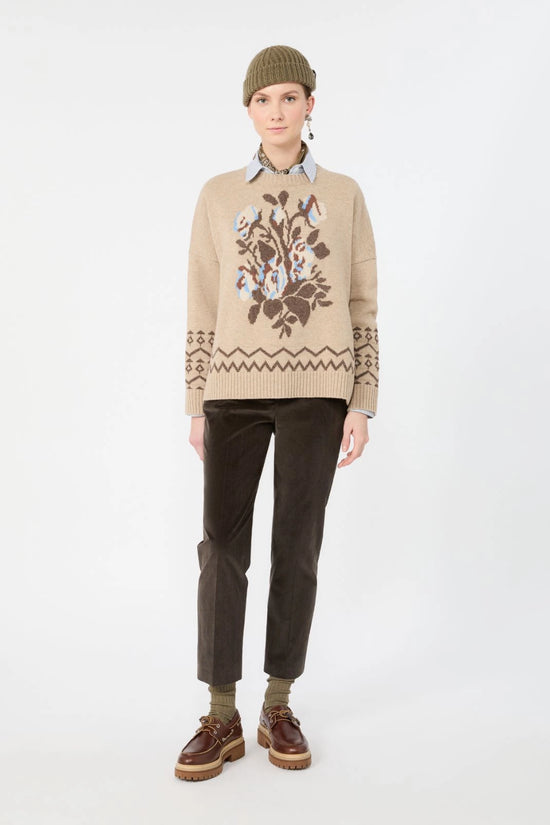 Max Mara Weekend Dark Brown Needlecord Cropped Trousers