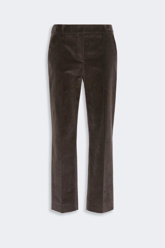 Max Mara Weekend Dark Brown Needlecord Cropped Trousers