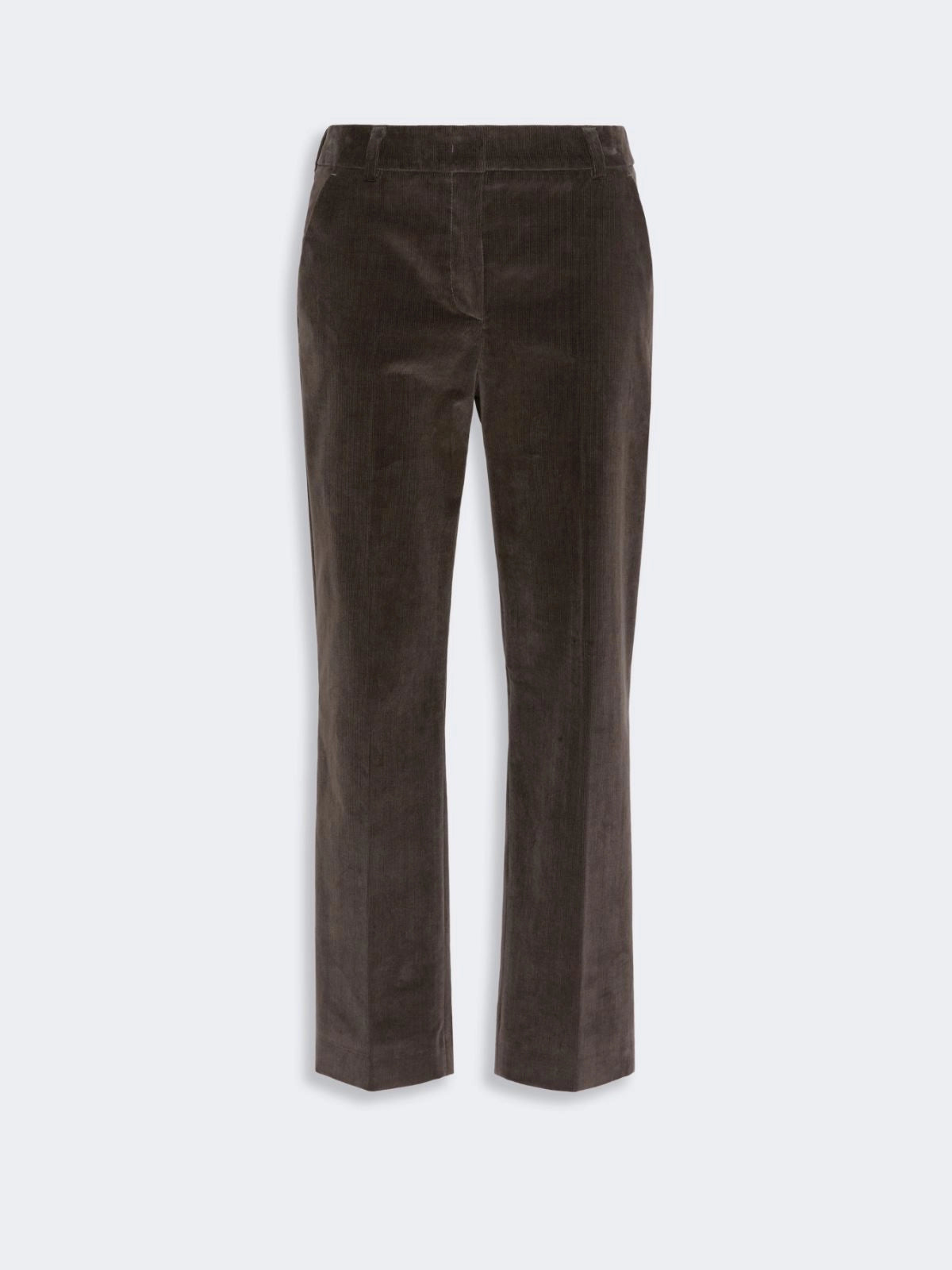 Max Mara Weekend Dark Brown Needlecord Cropped Trousers
