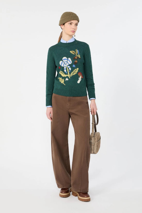 Max Mara Weekend Brown Barrel-Leg Cotton Drill Trousers