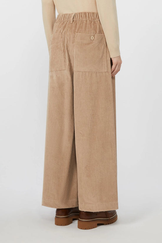 Max Mara Weekend cropped cotton-velvet trousers in sand Ursola