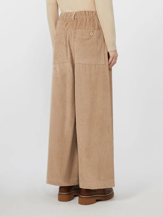 Max Mara Weekend cropped cotton-velvet trousers in sand Ursola
