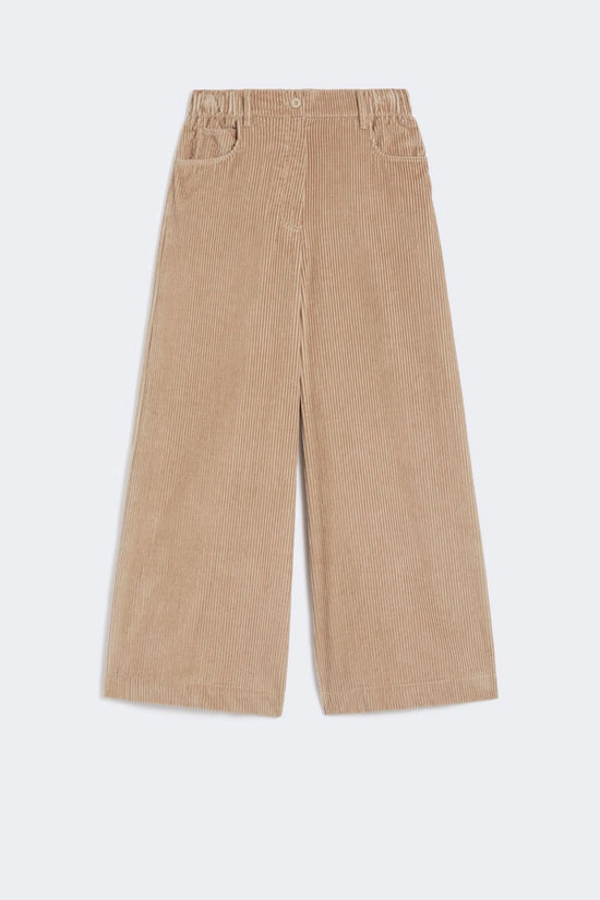 Max Mara Weekend cropped cotton-velvet trousers in sand Ursola