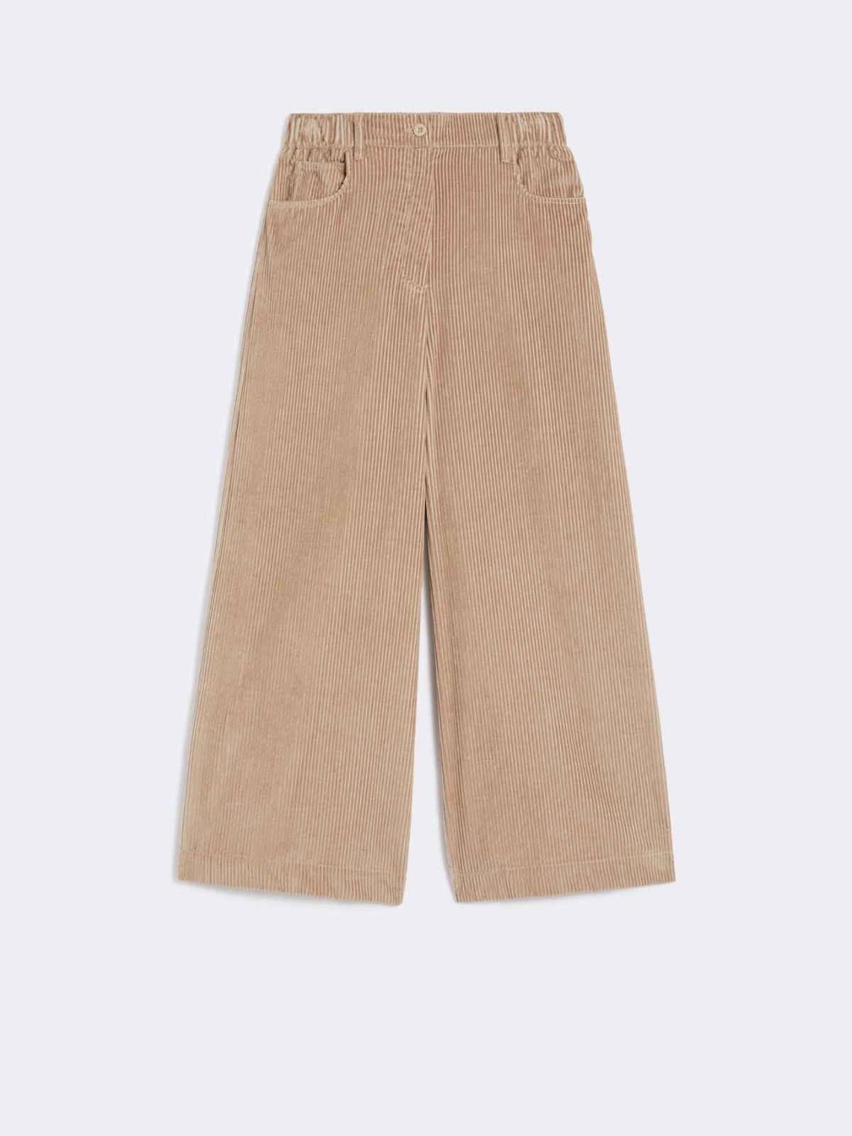 Max Mara Weekend cropped cotton-velvet trousers in sand Ursola
