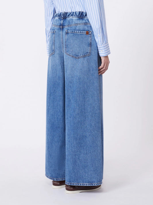 Max Mara Weekend Cotton Denim Wide Leg 5-Pocket Jeans WKDABETE