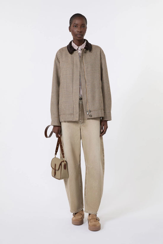 Max Mara Weekend Beige Worn-Look Denim Barrel-Leg Jeans