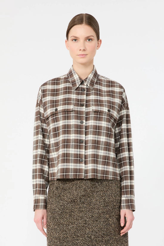 Max Mara Brown Checked Flannel Shirt