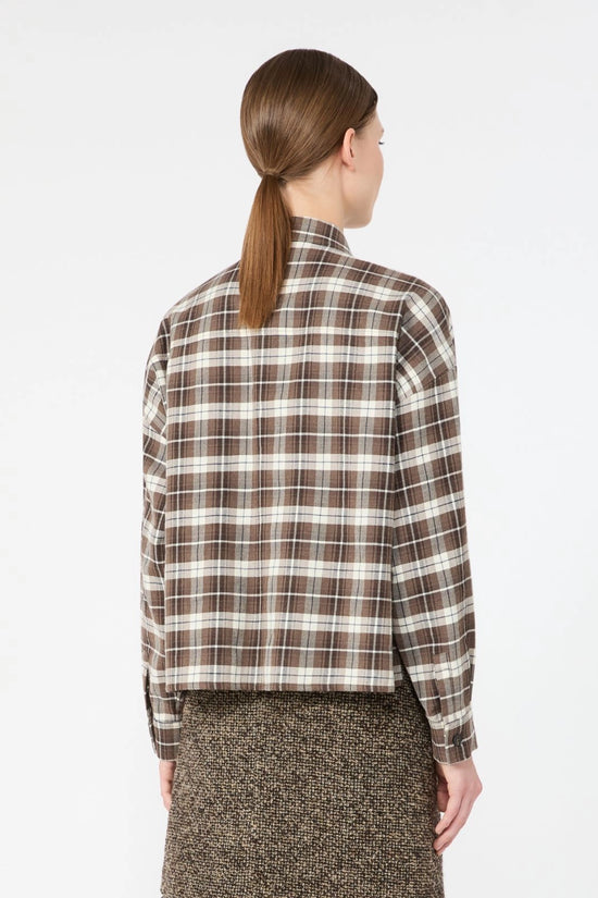 Max Mara Brown Checked Flannel Shirt
