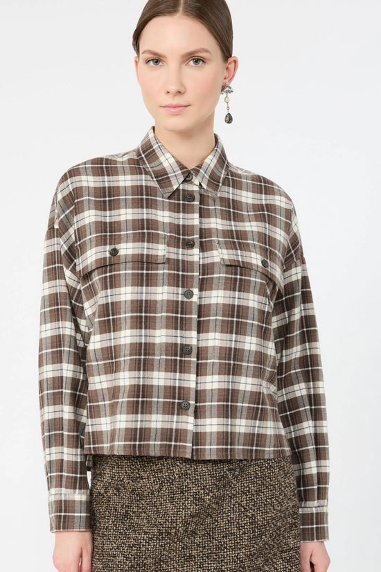 Max Mara Brown Checked Flannel Shirt