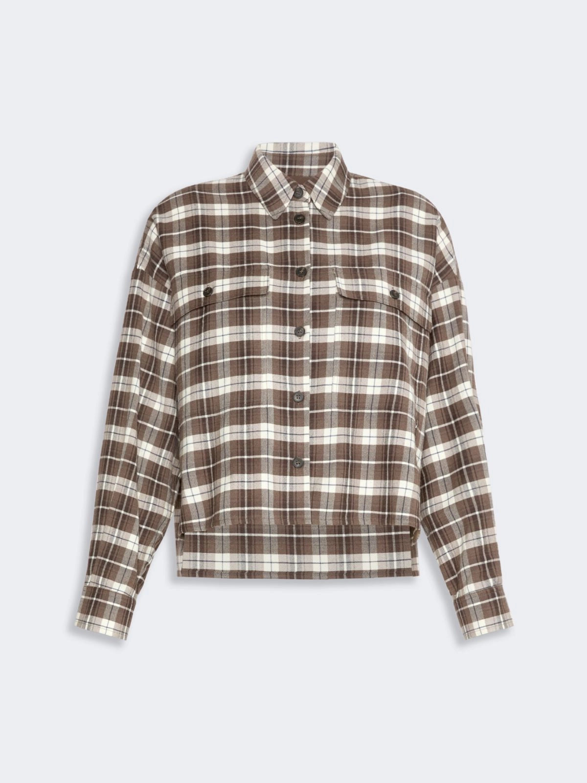Max Mara Brown Checked Flannel Shirt