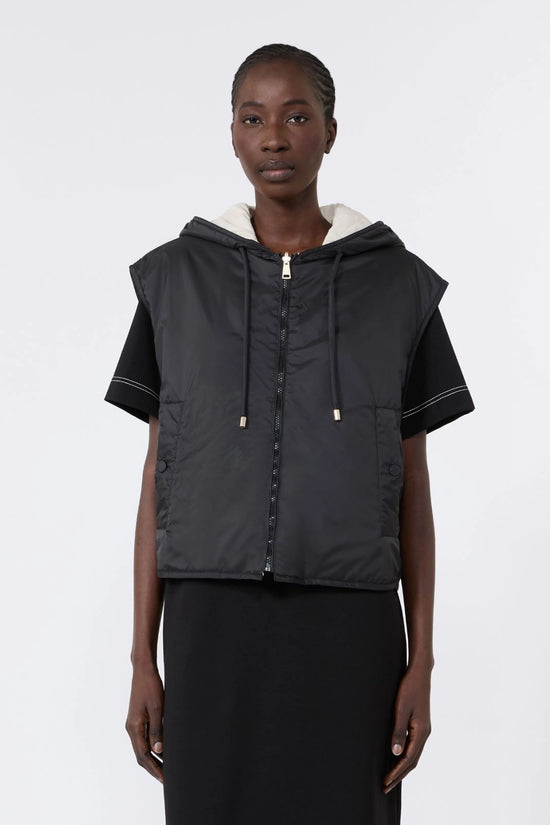 Max Mara Weekend Black Reversible Water-Repellent Canvas Padded Gilet WKDACCENNI