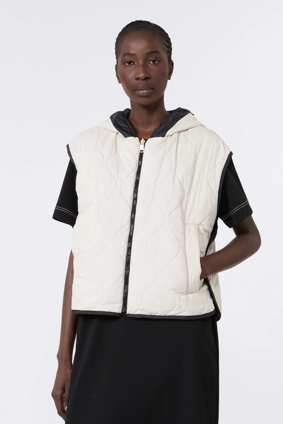 Max Mara Weekend Black Reversible Water-Repellent Canvas Padded Gilet WKDACCENNI
