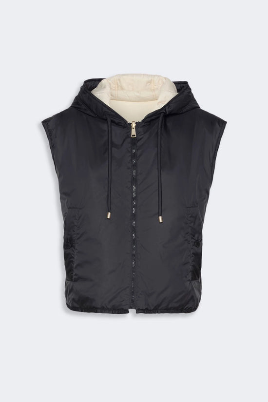 Max Mara Weekend Black Reversible Water-Repellent Canvas Padded Gilet WKDACCENNI