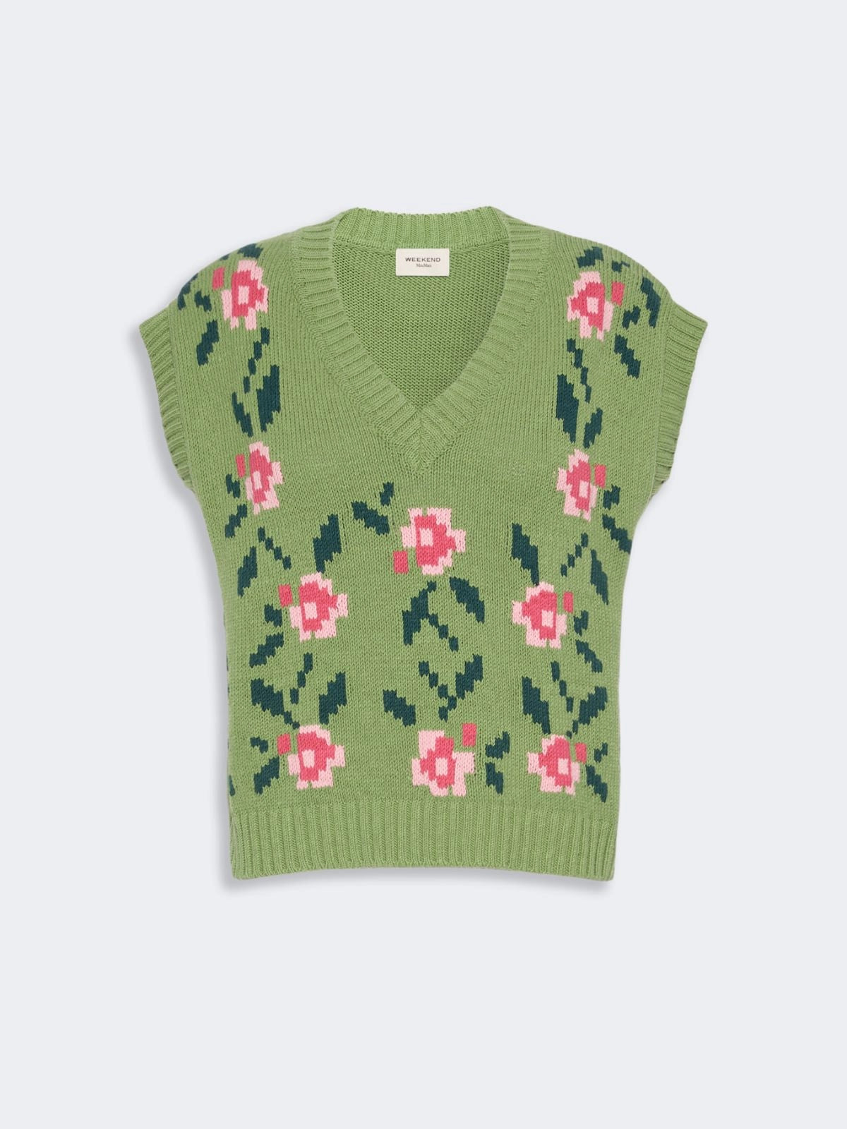 Max Mara Green Inlaid Cotton-Blend Tank Top