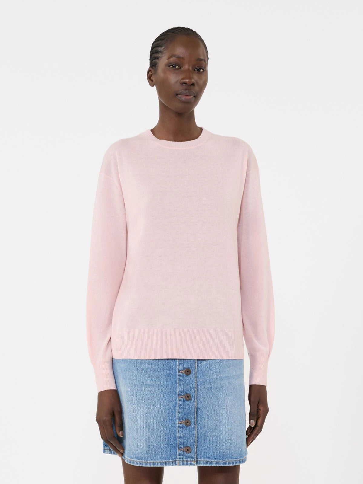 Max Mara Weekend Pink Wool and Cashmere Crew Neck Sweater WKDVENTO