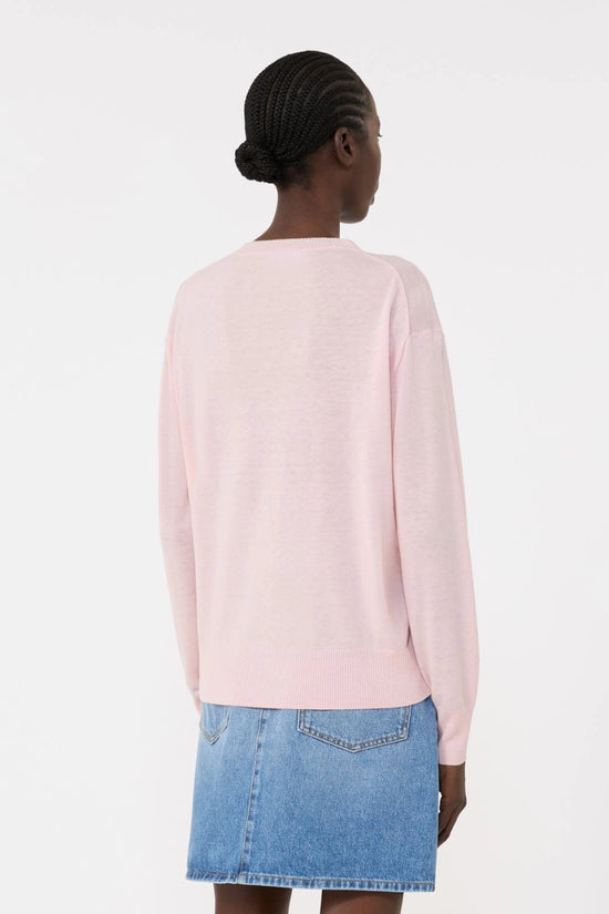 Max Mara Weekend Pink Wool and Cashmere Crew Neck Sweater WKDVENTO