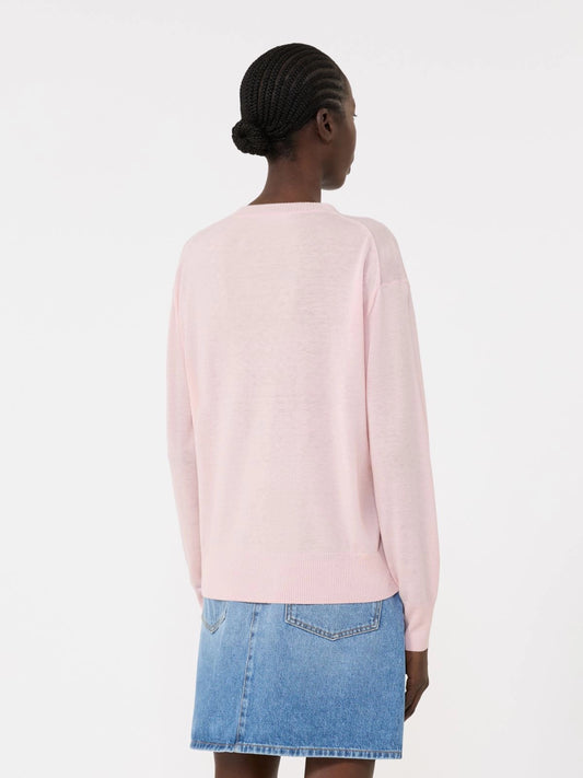 Max Mara Weekend Pink Wool and Cashmere Crew Neck Sweater WKDVENTO