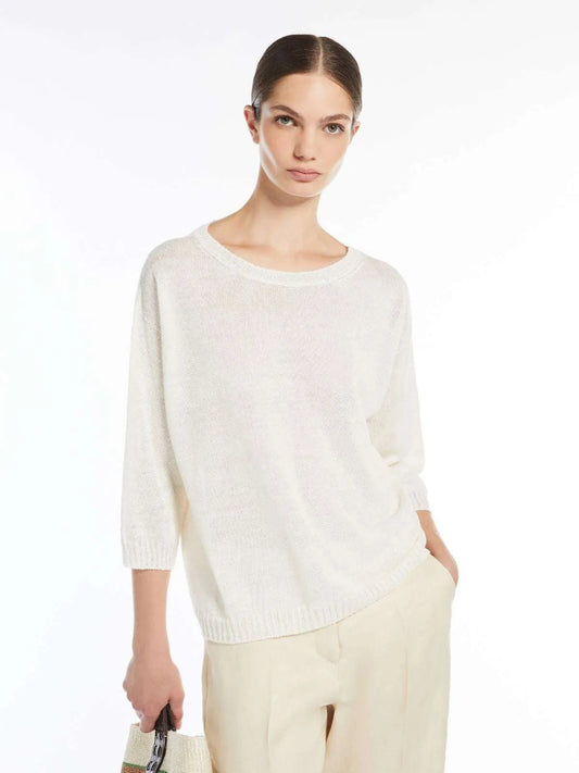 Max Mara Weekend white oversized linen sweater Selz