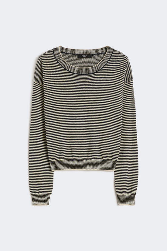 Max Mara Weekend Navy Stripe Cotton Crew Neck Sweater WKDGIOVANE