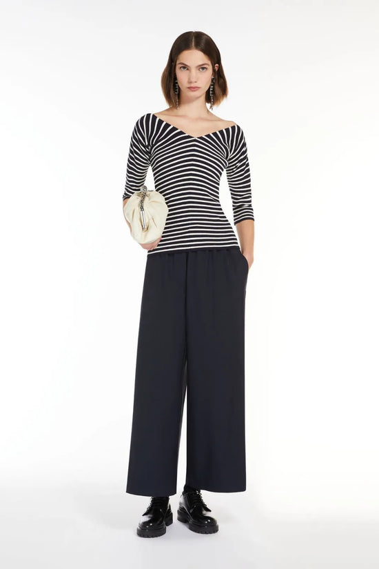 Max Mara Weekend stripe v neck sweater Oceano