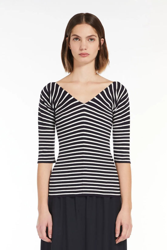 Max Mara Weekend stripe v neck sweater Oceano