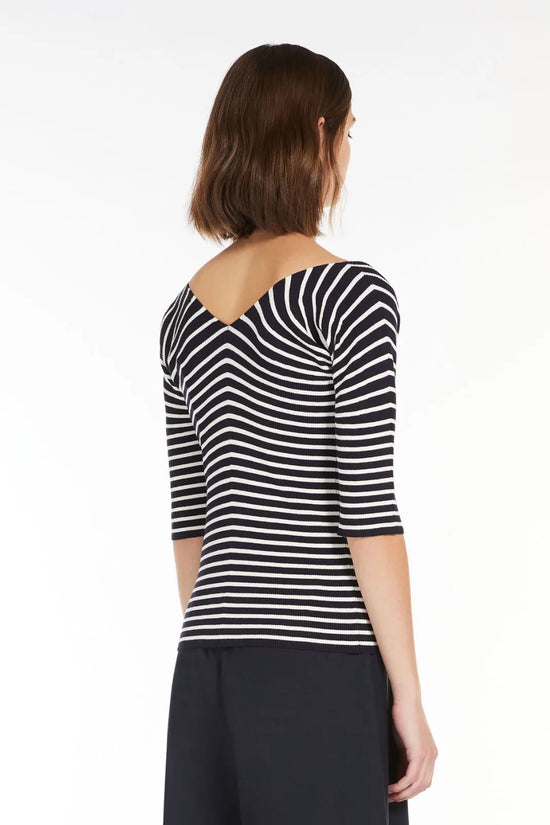 Max Mara Weekend stripe v neck sweater Oceano