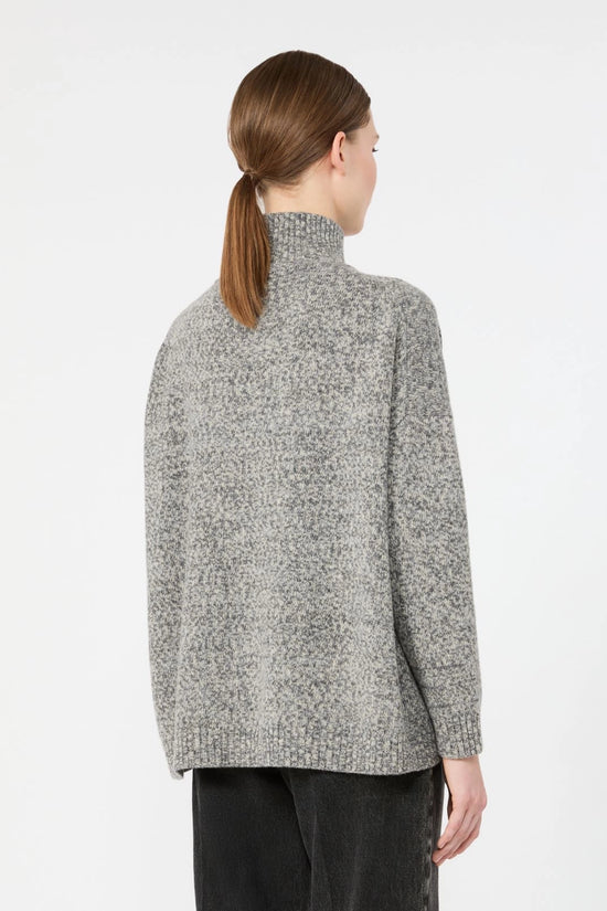 Max Mara Weekend Grey Wool Knit Turtleneck Sweater