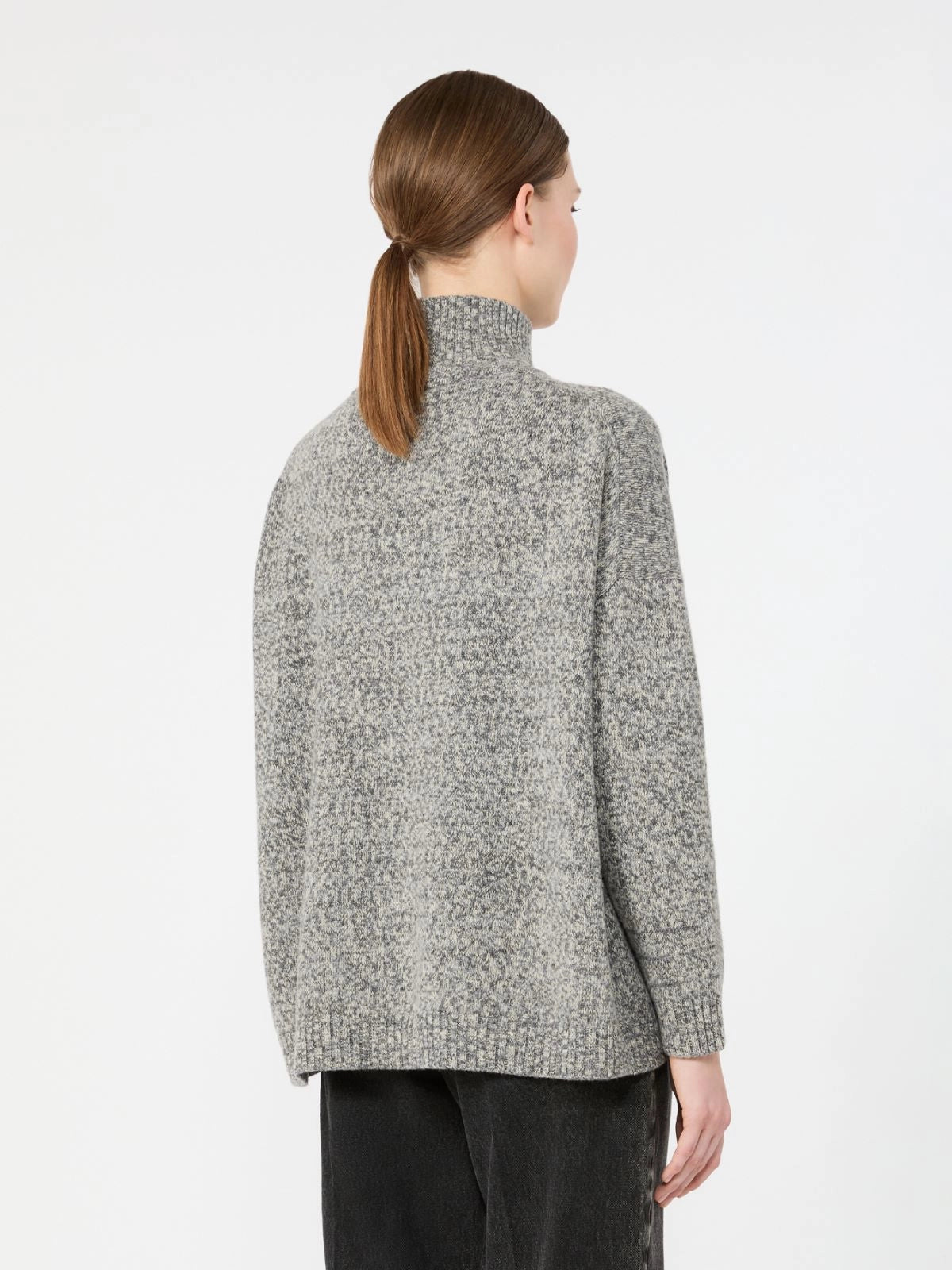 Max Mara Weekend Grey Wool Knit Turtleneck Sweater