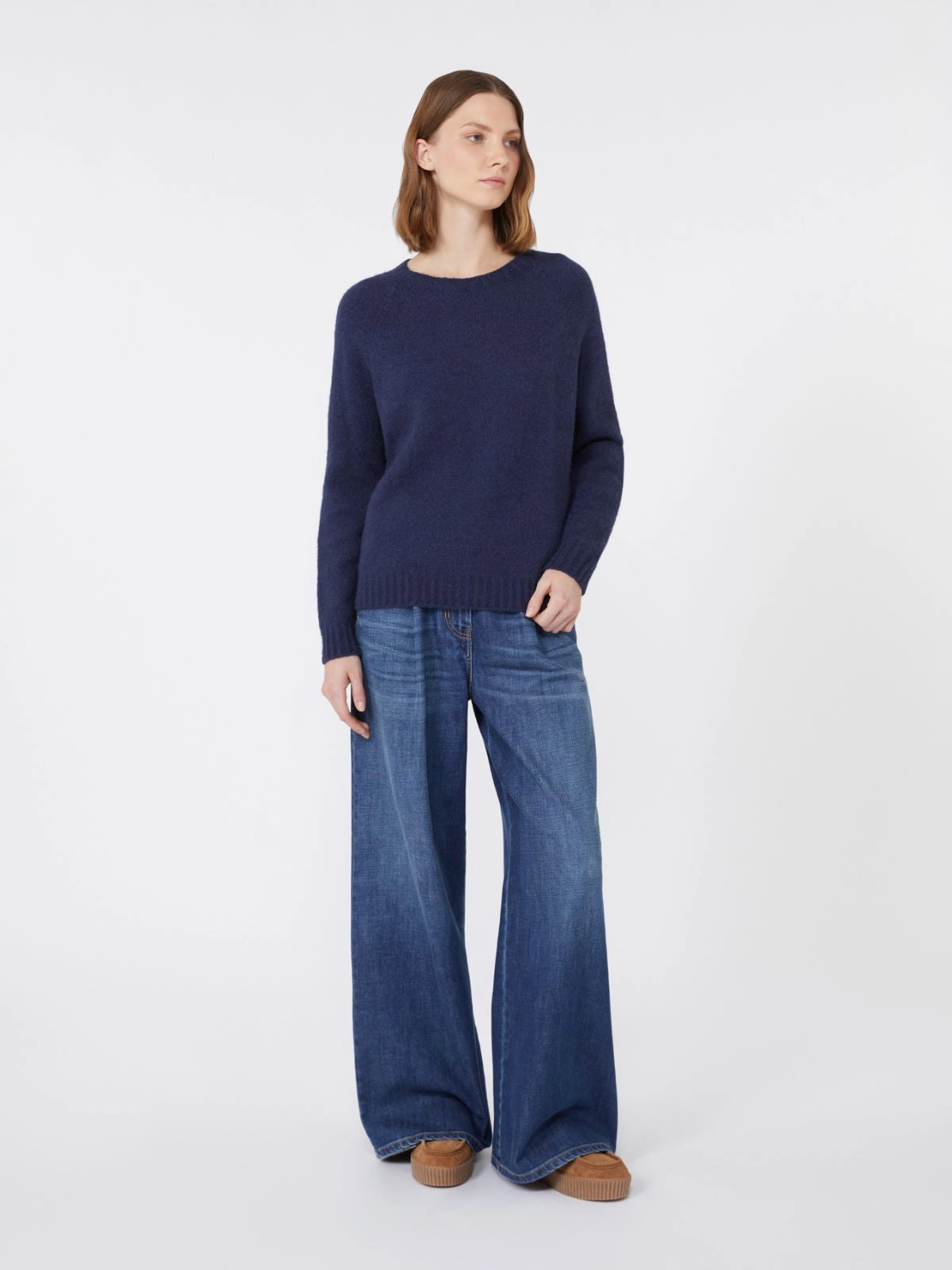 Max Mara crew neck relaxed fit sweater Ghiacci