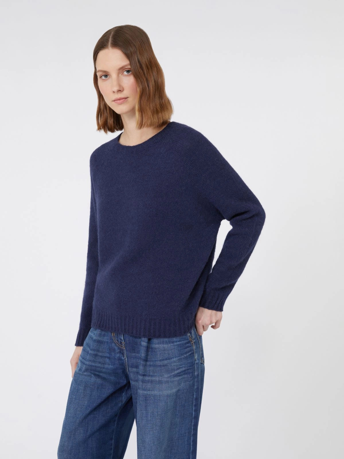 Max Mara crew neck relaxed fit sweater Ghiacci