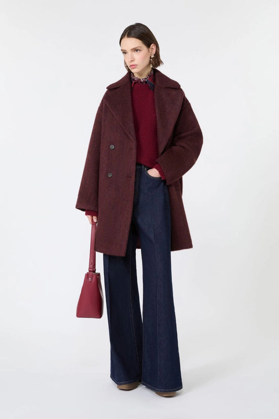 Max Mara Weekend Bordeaux Alpaca and Wool Blend Sweater
