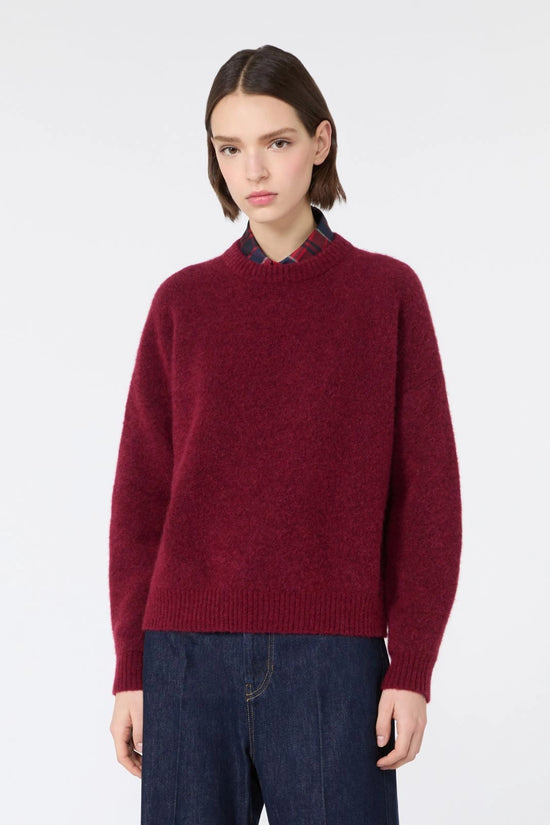 Max Mara Weekend Bordeaux Alpaca and Wool Blend Sweater