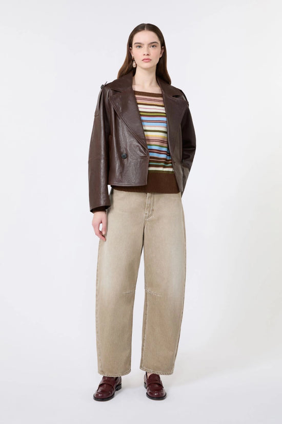 Max Mara Weekend Multi-Coloured Stripe Boat neck Cotton Sweater