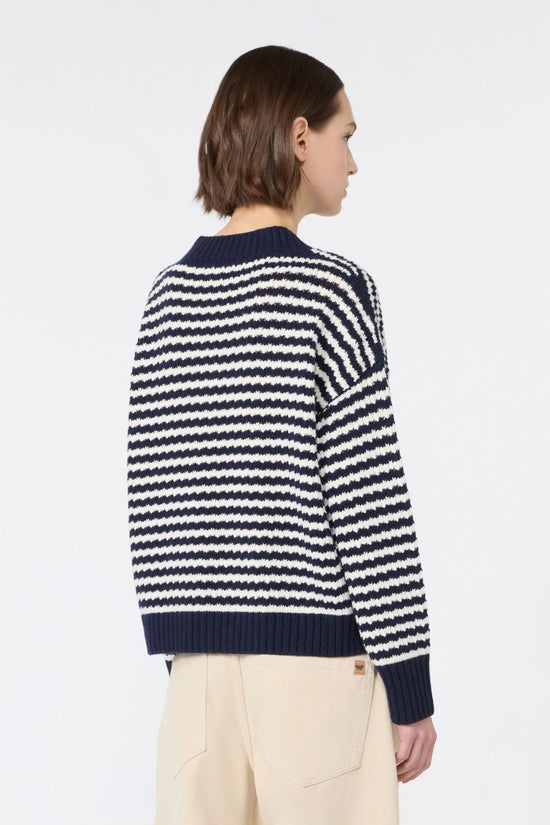 Max Mara Weekend Navy Loose Sweater in Wool Yarn