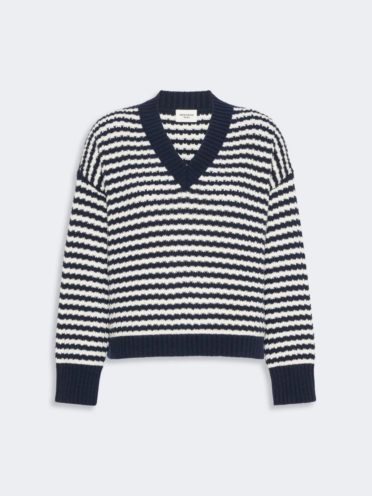 Max Mara Weekend Navy Loose Sweater in Wool Yarn