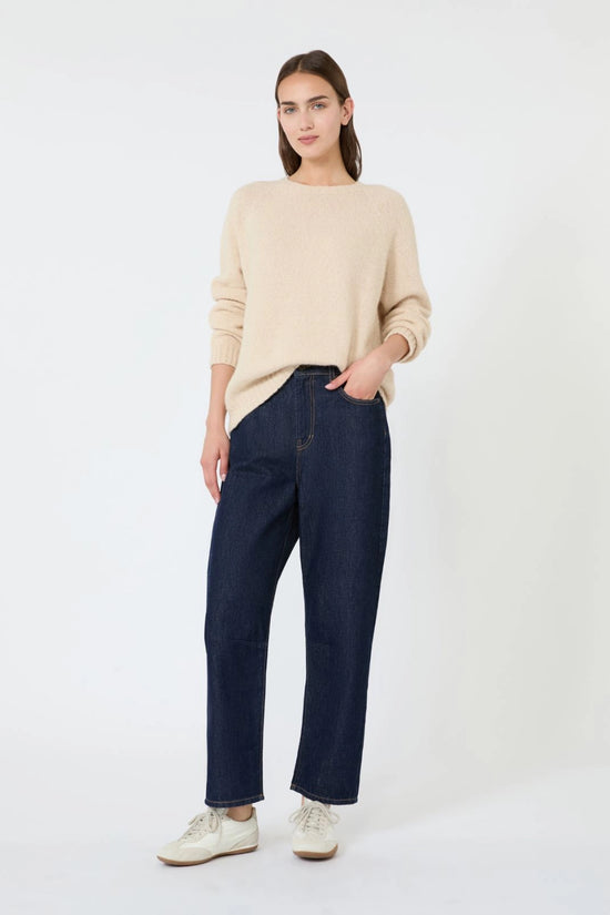 Max Mara Weekend Sand Alpaca and Wool Crew Neck Sweater