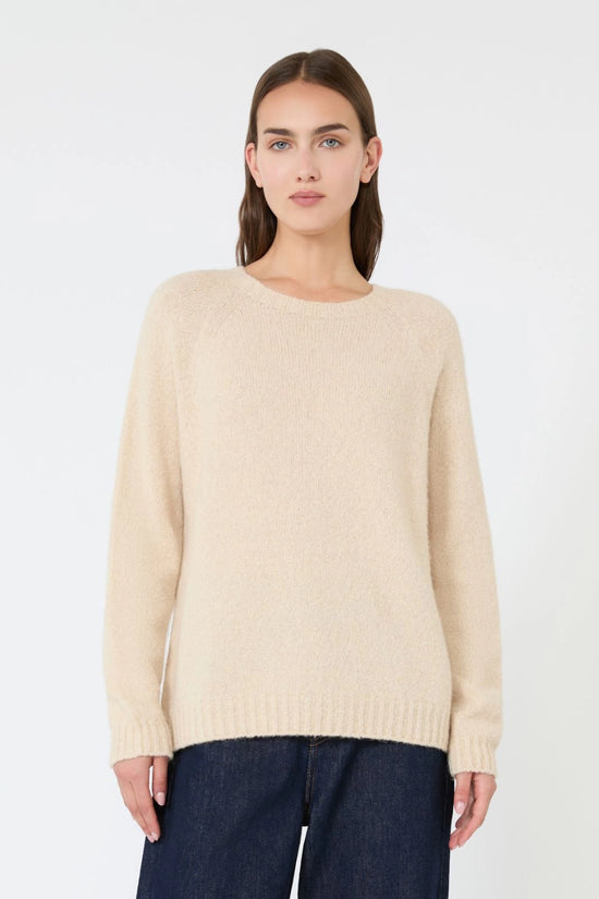 Max Mara Weekend Sand Alpaca and Wool Crew Neck Sweater